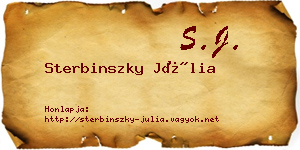 Sterbinszky Júlia névjegykártya