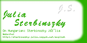 julia sterbinszky business card